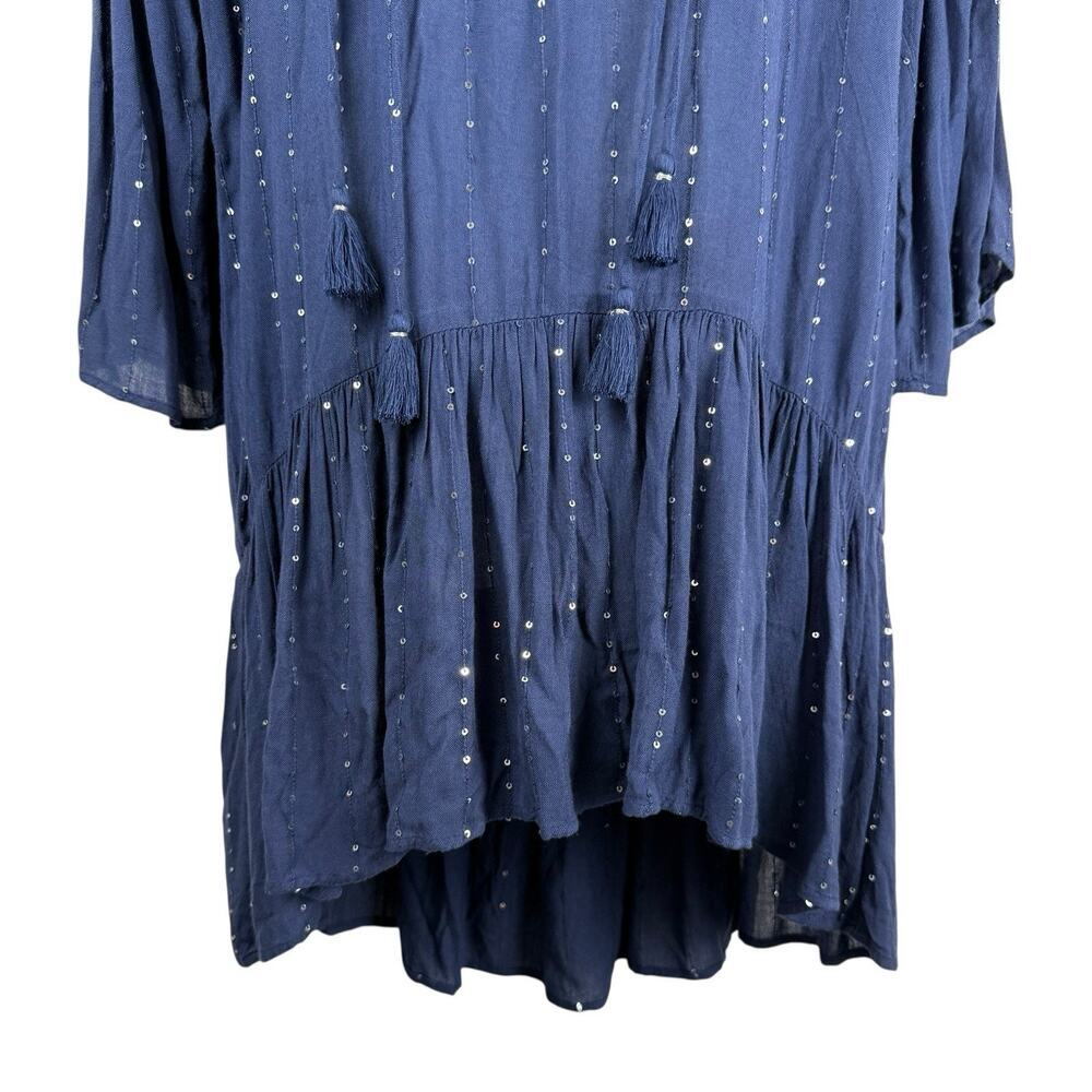 PQ Swim Dress Womens Medium Blue Angelica Sequined Tunic - Picture 4 of 11